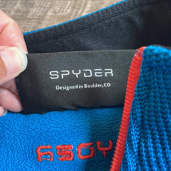 Spyder Men’s Outbound Quarter Zip Pullover Blue and Black Sweater—Men’s Size S - Picture 5 of 11